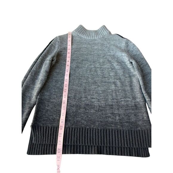 Athleta Sunset 100% Merino Wool Grey Ombre Mock Sweater Size S - Picture 7 of 8